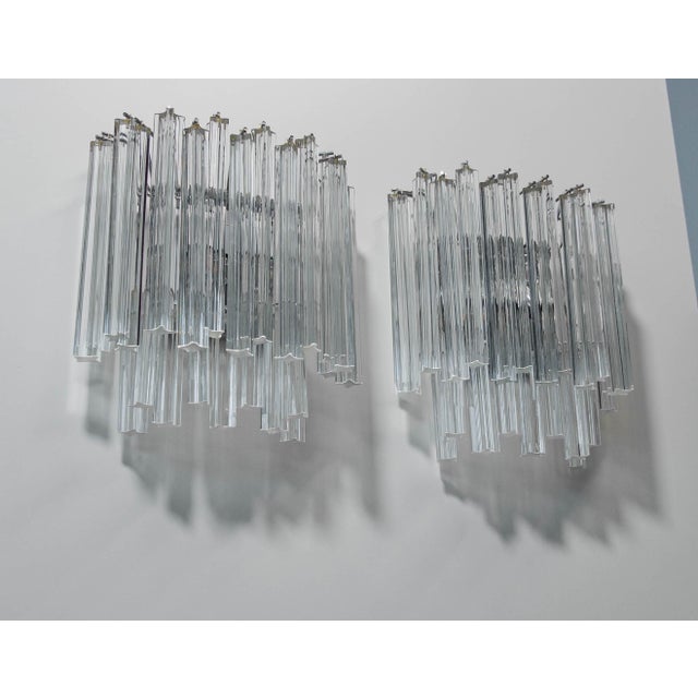 Clear Venini Murano Glass Wall Lights from Camer, 1970s, Set of 2 For Sale - Image 8 of 10