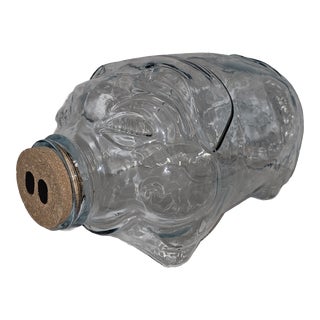 Oversized Glass Pig Terrarium / Jar by Libbey Glass, Attributed For Sale
