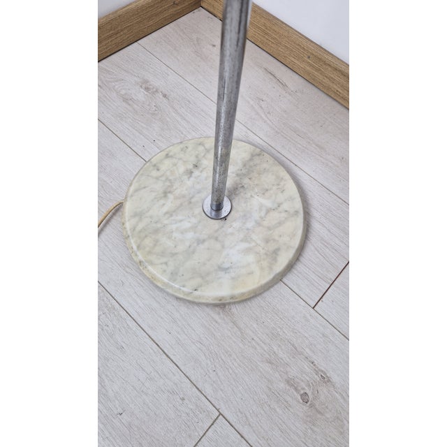 Floor Lamp in Chrome with Milk Glass Lampshade, 1970s For Sale - Image 9 of 10