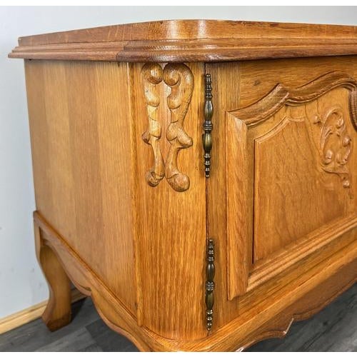 Wood Vintage French Louis XVI Style Carved Buffet For Sale - Image 7 of 15