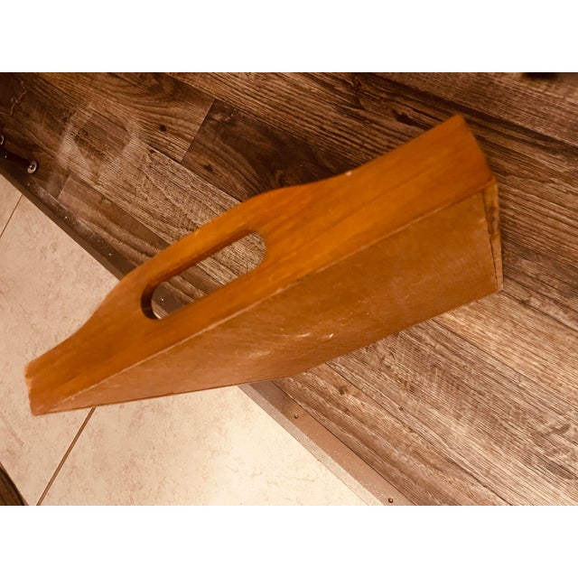 Rare Hand Carved, 1950’s Nordic Teak Wood Antique Serving Tray For Sale - Image 6 of 6