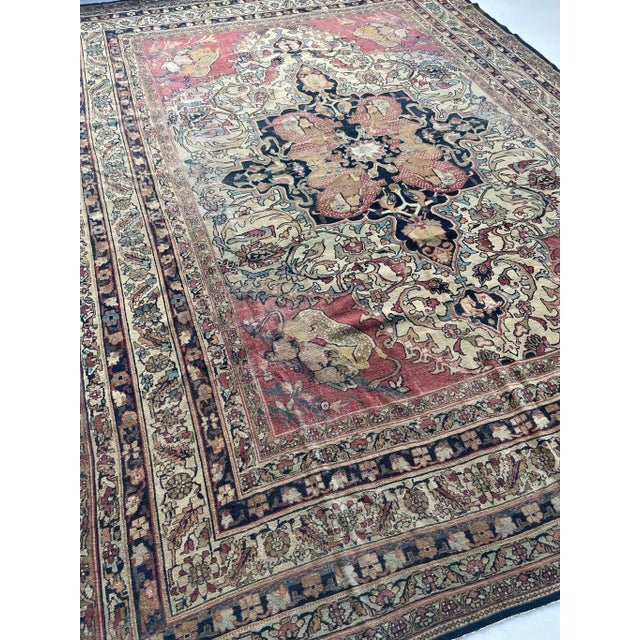1880's Antique Persian Kerman Lavar Rug - 9.2 x 12.5 For Sale - Image 12 of 12