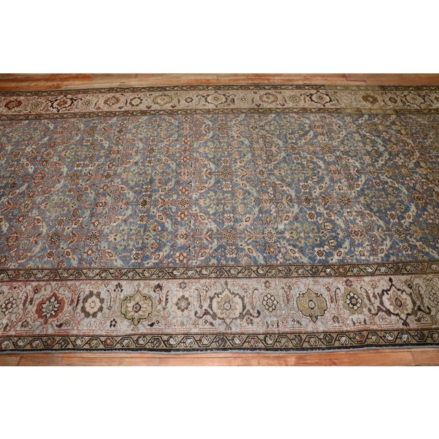 Early 20th Century Blue Persian Malayer Corridor Rug - 6'4" x 16'9" For Sale - Image 9 of 12
