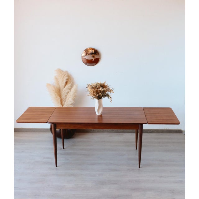Wood Vintage Scandinavian Teak Extendable Dining Table, 1960s For Sale - Image 7 of 18