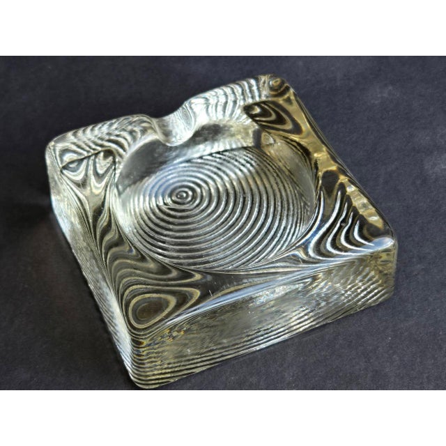 Transparent Mid 20th Century Brutalist Glass Ashtray With Metropolitan Detail For Sale - Image 8 of 13
