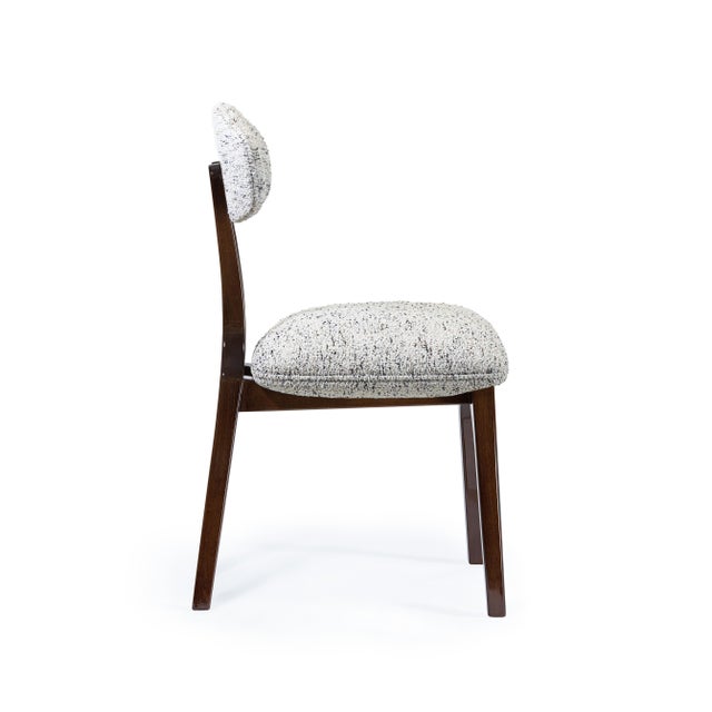 Contemporary Silhouette Dining Chair in Blue Chenille from Insidherland For Sale - Image 3 of 4