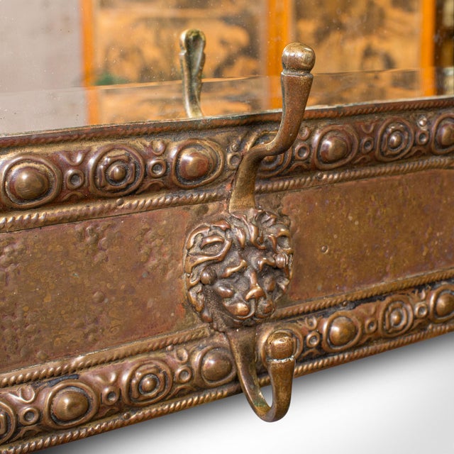 Metal 1910's Antique Hallway Valet Mirror For Sale - Image 7 of 9