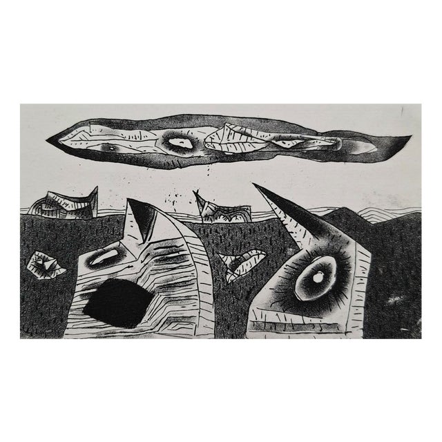 Jerzy Dmitruk, Guardian Angel and His Workmate (The Promised Heaven), 2001, Etching For Sale