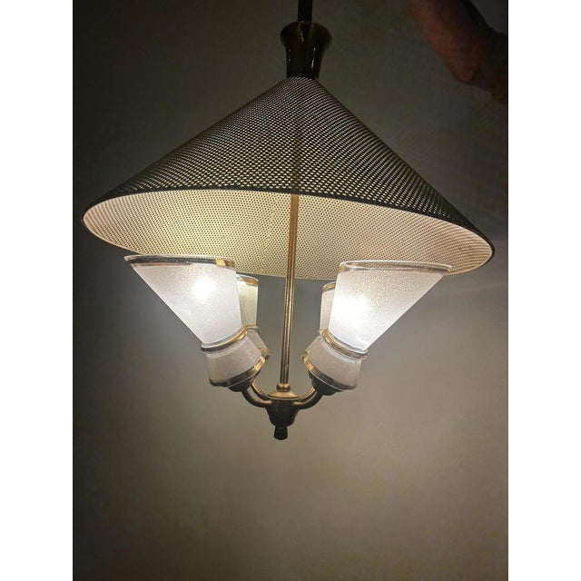 Metal Italian Yellow and Brass Pendant, 1950s For Sale - Image 7 of 11