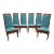 Mid 20th Century Set of Six Original French Mid Century Tall Back Dining Chairs With Nickel Mounts For Sale
