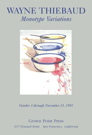 1991 Wayne Thiebaud 'Monotype Variations' Pop Art Gray Usa Offset Lithograph