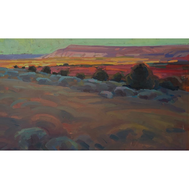 Abstract Expressionism "Morning on the Mesa" (2012) Signed Original Oil Pastels by Susan Mayfield For Sale - Image 3 of 6