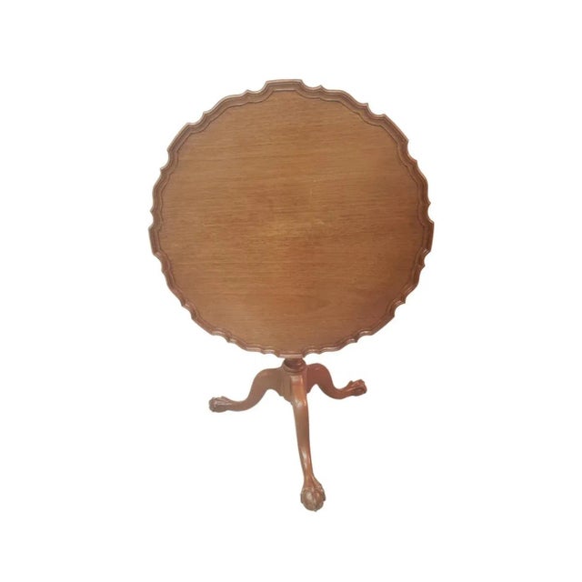 Custom Made Philadelphia Fruitwood Pie Crust Tilt Top Table, Circa 1940s For Sale - Image 10 of 10