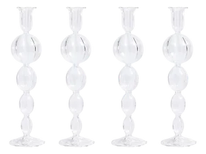 Marais Blown Glass Taper Candle Holders, Set of 4 - Style IV