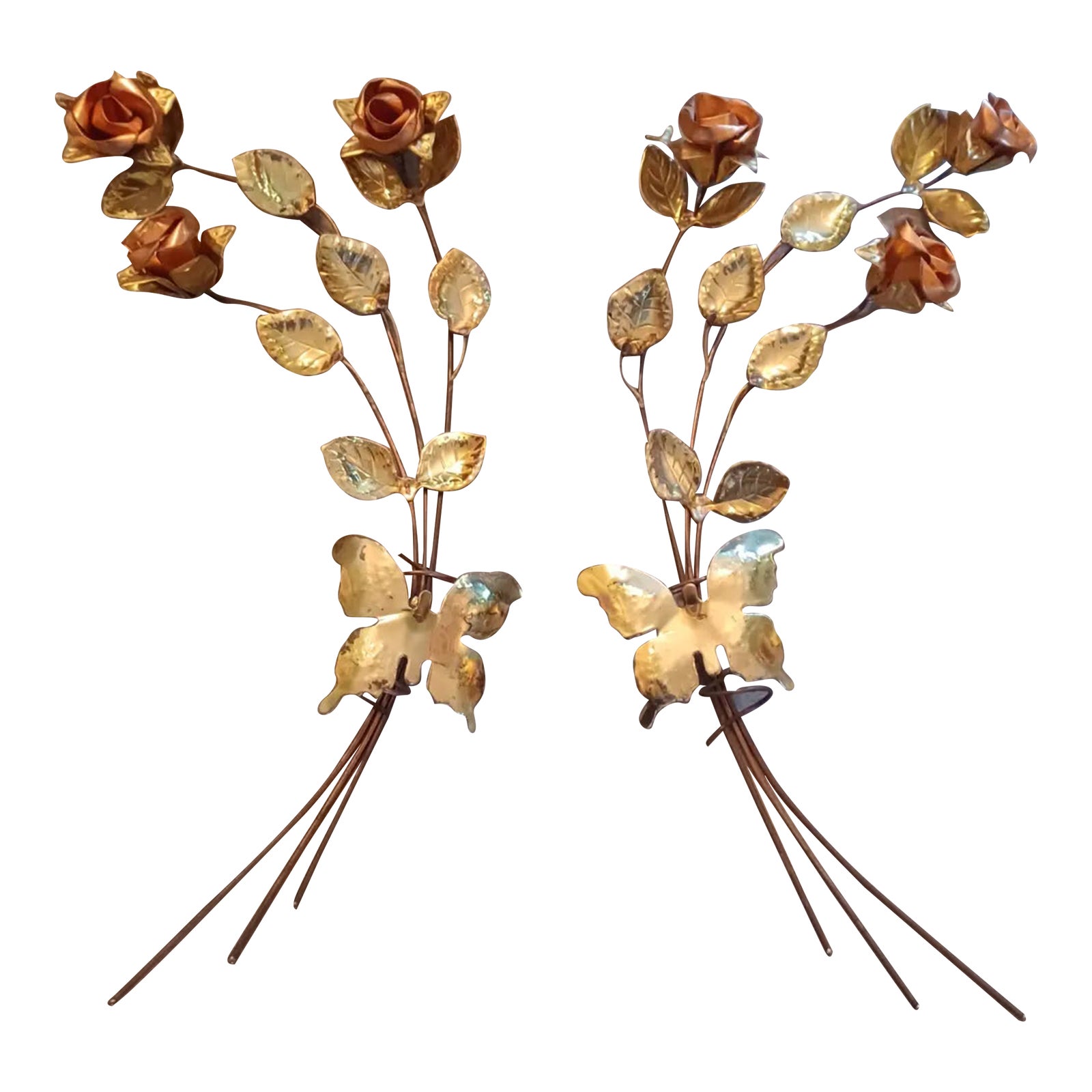 Vintage Curtis Jere Style Copper / Brass Wall Decor a Pair Chairish