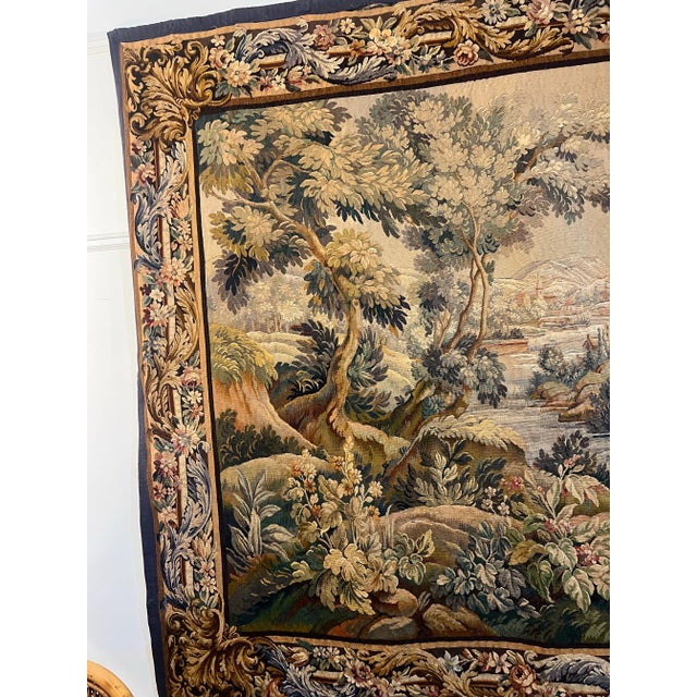 Aubusson Large Wall Hanging Verdure Tapestry France For Sale - Image 11 of 12