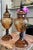 Metal Monumental Bohemian Art Glass Urn Beverage Dispensers - a Pair For Sale - Image 7 of 11