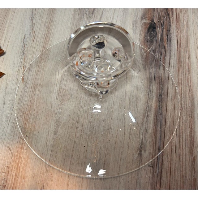 Glass 1950s #7884 Steuben Scrolled Footed Tazza Pedestal Glass Bowl Mid Century Modern For Sale - Image 7 of 17