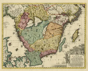 Antique Map of Southern Sweden by Covens & Mortier, 1720