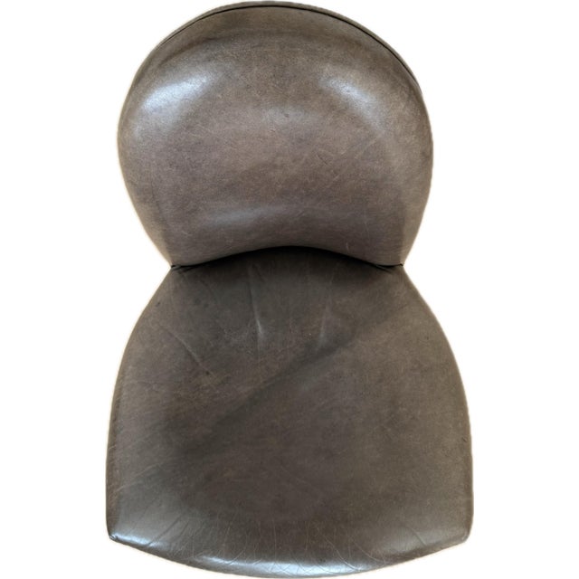 Mid-Century Modern Vintage Italian Leather Dining Chairs Attributed to Donghia For Sale - Image 3 of 10