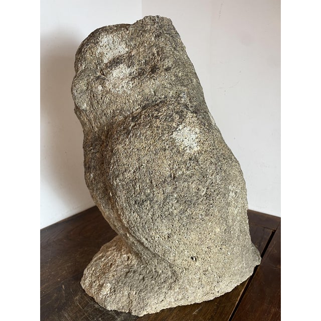 Large Owl Garden Ornament in Reconstituted Stone, 1950s For Sale - Image 9 of 13