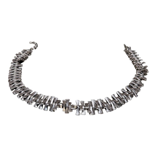 Vintage Modernist Brutalist Articulated Bone Collar Necklace Nanna Ditzel Era For Sale