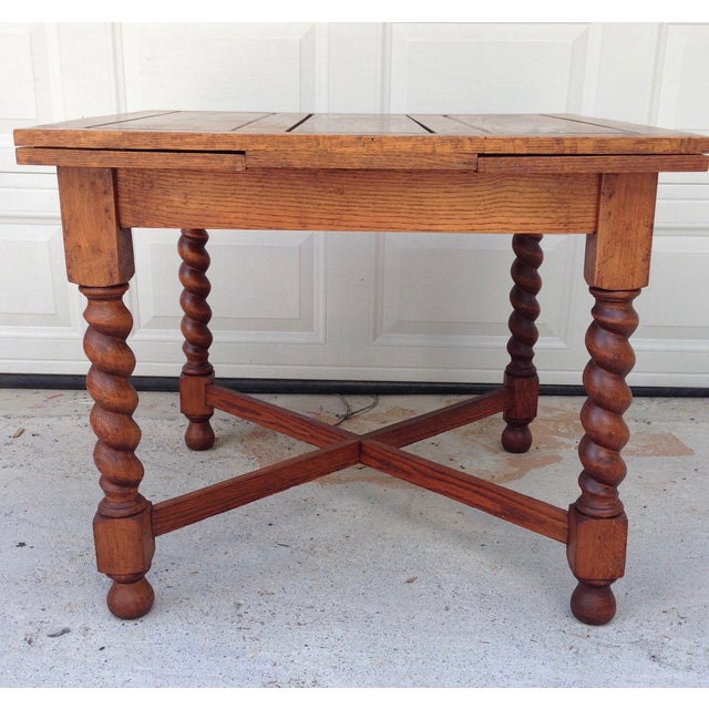 Antique Oak Barley Twist Pub Style Dining Table Chairish