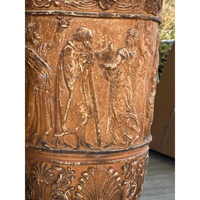 Pair Late 19th Century Monumental Neoclassical Amphora Garden Urns - Set of 2 For Sale In San Diego - Image 6 of 12