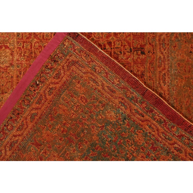 2010s Rug & Kilim’s Classic Agra Style Rug in Red, Orange Geometric Pattern For Sale - Image 5 of 5