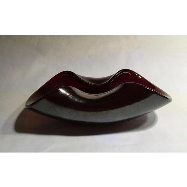 Mid-Century Modern Mid-Century Modern Rubin Color Blown Paste Glass Bowl, Italy, 1960s For Sale - Image 3 of 18