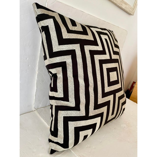 Fabulous hand embroidered geometric pattern all down pillow. Add some modern quality flair to your home with this dramatic...