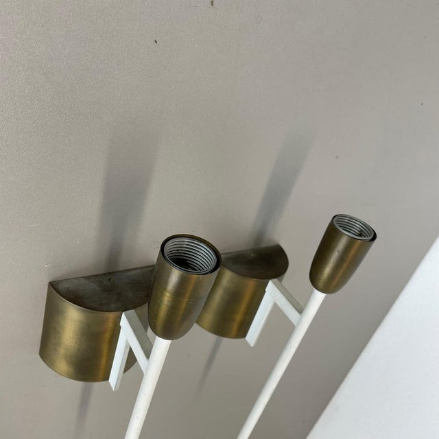 Brass Tube Theatre Wall Light Sconces in the style of Stilnovo, Italy, 1950, Set of 2 For Sale - Image 9 of 16
