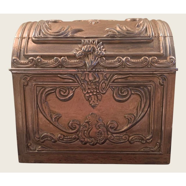 Art Nouveau Antique Gilt Bronze Jewelry Casket Box Circa 1900 For Sale - Image 3 of 8