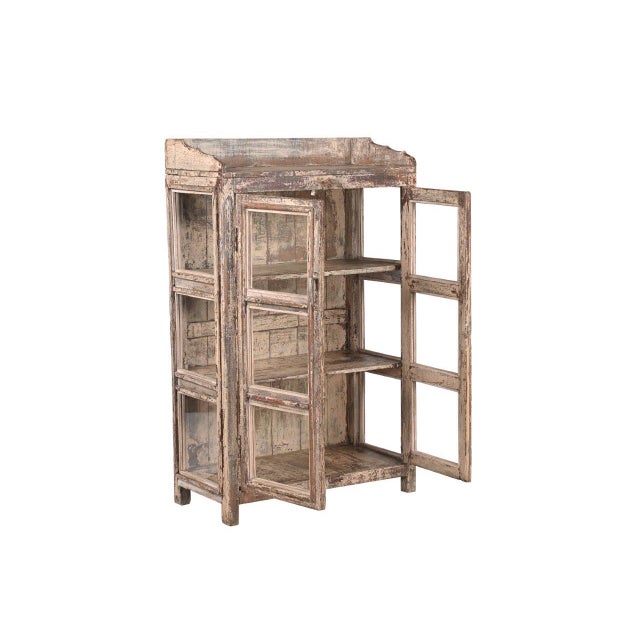 English Vintage Anglo-Indian Painted Teakwood Small Bookcase For Sale - Image 3 of 4