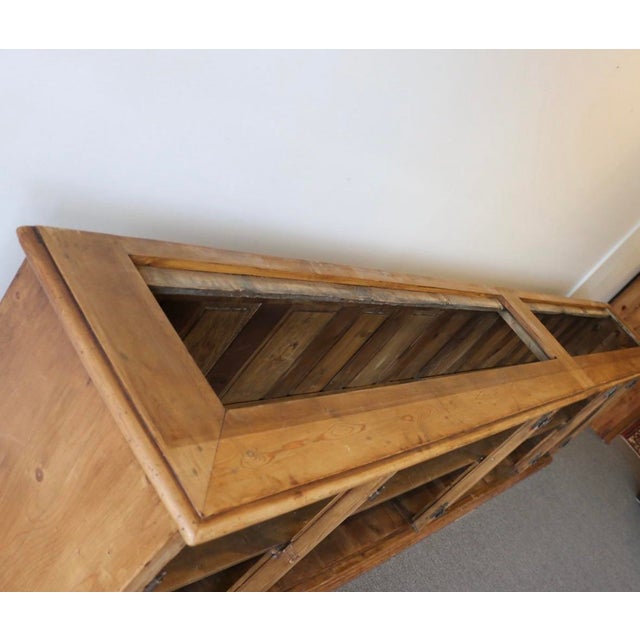 French Country Mid 19th Century Massive Architectural Dutch Pine Merchant 6 Door Cabinet With Closed Storage For Sale - Image 3 of 12