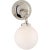 Katie Small Globe Sconce in Polished Nickel with White Glass Designer: Thomas O'Brien Height: 12.5" Extension: 9.75"...