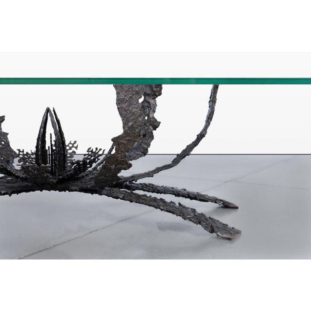 Mid-Century Modern Brutalist Bronze Coffee Table by Daniel Gluck For Sale In Los Angeles - Image 6 of 14