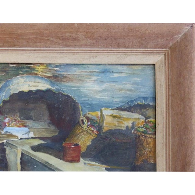 1950s Carrie Jackson Davidson Watercolor Painting of Klongs in Hong Kong, 1957 For Sale - Image 5 of 8