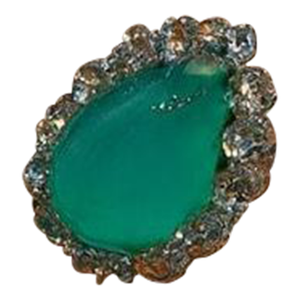 Bochic "Capri" Vintage Aquamarine & Rare Blue Opal Ring Set In 18K White Gold & Silver