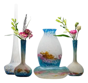 Vases in Pâte De Verre from Daum and Muller, France, 1930, Set of 5