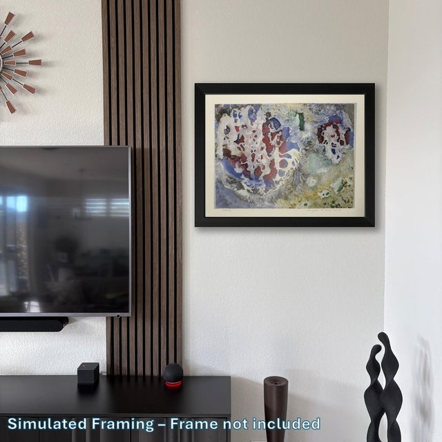 1991 "Dancing Coral" Abstract Multicolor Signed Lithograph Print by Marlene Tseng Yu For Sale - Image 4 of 11