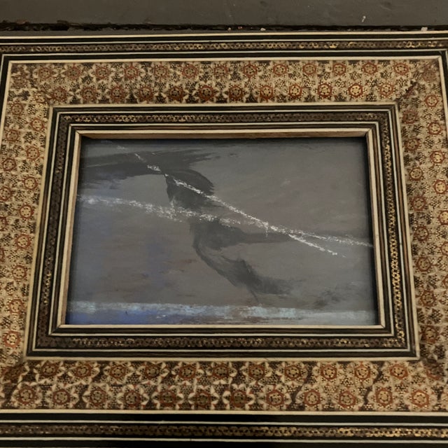 Original 3 x 5 pastel on paper unsigned Overall size with frame is 6.75 x 8