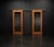 Handcrafted by a carpenter in walnut and mahogany, with a floral glass insert. This elegant sliding door set from the...