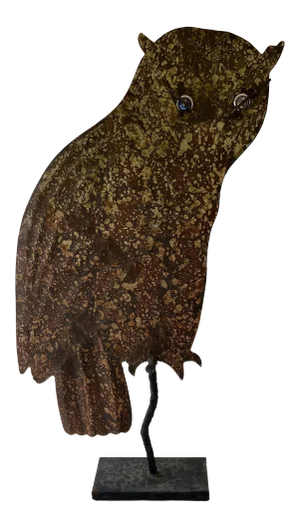 Vintage Brutalist Metal Owl Sculpture After C. Jere