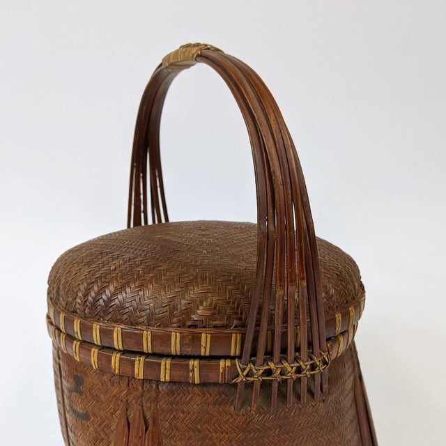 Antique Chinese Woven Basket For Sale In San Francisco - Image 6 of 7