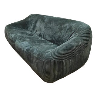 Vintage Corduroy Lounge Sofa, 1970s For Sale