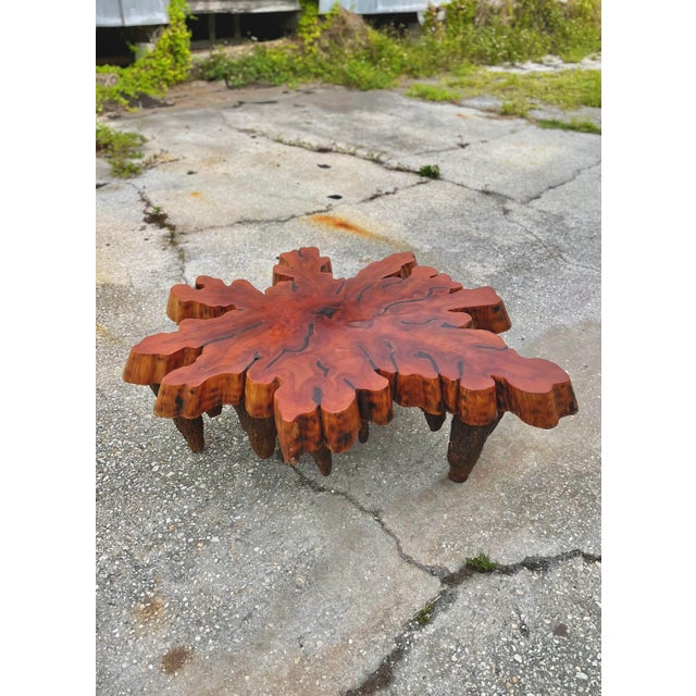 Cypress Wood Block and Stalactite Base Coffee Table For Sale In Tampa - Image 6 of 13