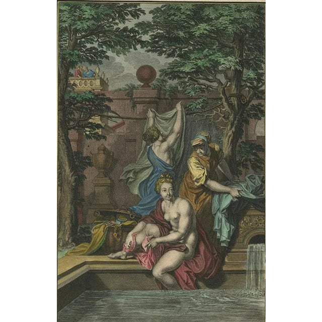 After Picart, Bathsheba in the Bath Scene, Engraving, 1730 For Sale - Image 6 of 10