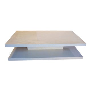 Modern Two Tiered Faux Alabaster Coffee Table For Sale