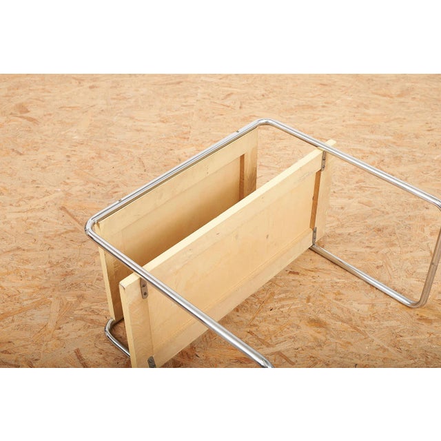 Model B12 Console Table in Chrome-Plated Tubular Steel and Beige Lacquered Plywood by Marcel Breuer for Thonet, 1928 For Sale - Image 11 of 14